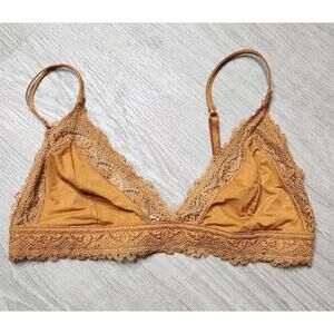Auden Orange with Gold Shimmer Unlined Lace Bralette Women’s Size S